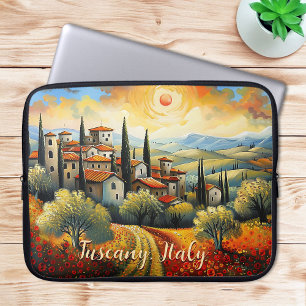 Funda Para Portátil Pintura de la Toscana en otoño   Italia   Arte de 