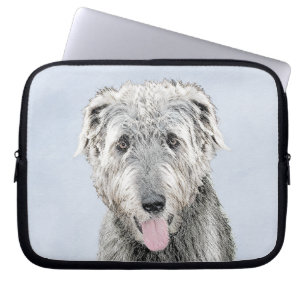 Funda Para Portátil Pintura de lobo irlandesa - Arte de perro original