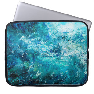 Funda Para Portátil pintura de óleo abstracta que muestra olas en el o
