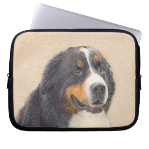Funda Para Portátil Pintura de perro de montaña de Bernese - Arte de p