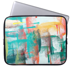 Funda Para Portátil Pintura de pincel. Combinación artística de lienzo