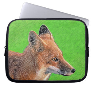 Funda Para Portátil Pintura de Red Fox - Arte de vida salvaje original