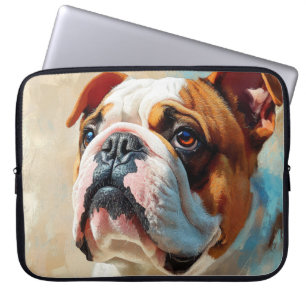 FUNDA PARA PORTÁTIL PINTURA DE UN HERMOSO PERRO DE BULLDOG