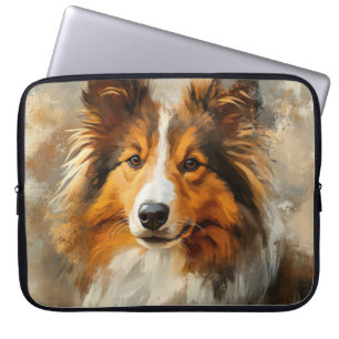 FUNDA PARA PORTÁTIL PINTURA DE UN HERMOSO PERRO SHETLAND SHEEPDOG