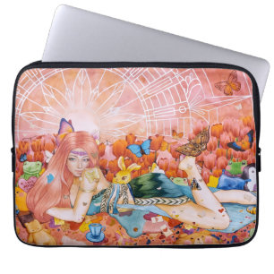 Funda Para Portátil Pintura de una mujer título: La Tarde