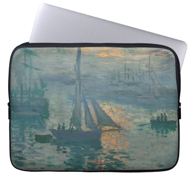 Funda Para Portátil Pintura del Impresionismo Marítimo Monet Sunrise (Frente)