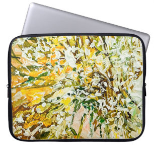 Funda Para Portátil Pintura grabado en relieve expresiva en lienzo, cr