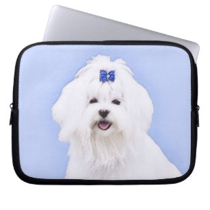 Funda Para Portátil Pintura maltesa - Arte de perro original muy lindo