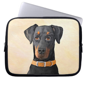 Funda Para Portátil Pintura original de Doberman Pinscher sin cortar
