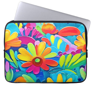 Funda Para Portátil Pintura Poder Floral Colorida
