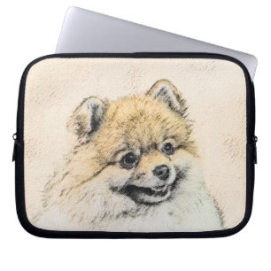 Funda Para Portátil Pintura Pomerania (Naranja) - Arte Perro Original