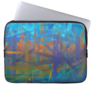 Funda Para Portátil Pintura púrpura azul anaranjada del arte abstract
