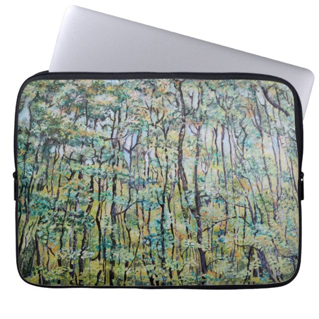 Funda Para Portátil Pintura verde del bosque (Frente)