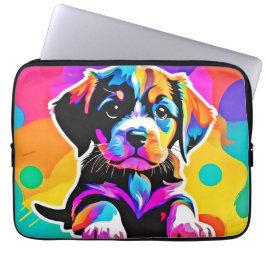 Funda Para Portátil Pintura vibrante de cachorros