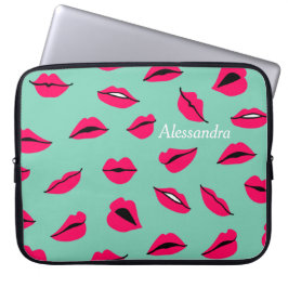 Funda Para Portátil Pinza personalizada Pop Art Hot Pink Lips