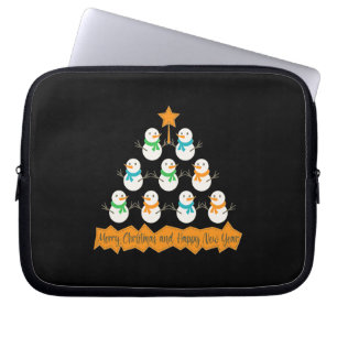 Funda Para Portátil Pirámide de árboles de Navidad hecha de muñecos de