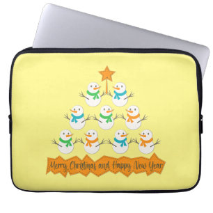 Funda Para Portátil Pirámide de árboles de Navidad hecha de muñecos de