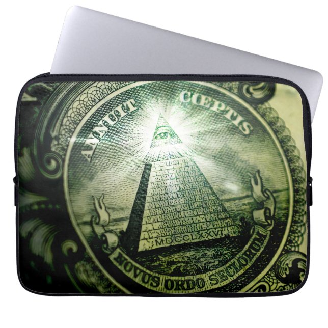Funda Para Portátil Pirámide del dinero "Ojo de la Providencia" (Frente)