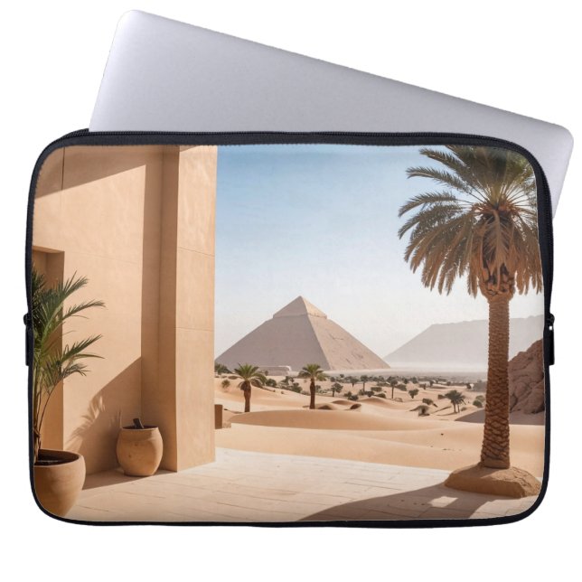 Funda Para Portátil Pirámides y Palmeras (Frente)