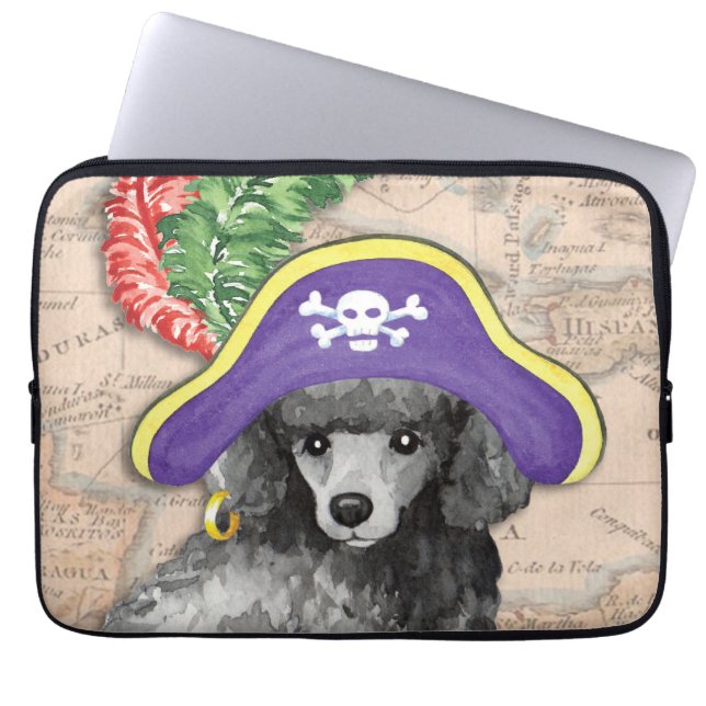 Funda Para Portátil Pirata de caniche en miniatura (Frente)
