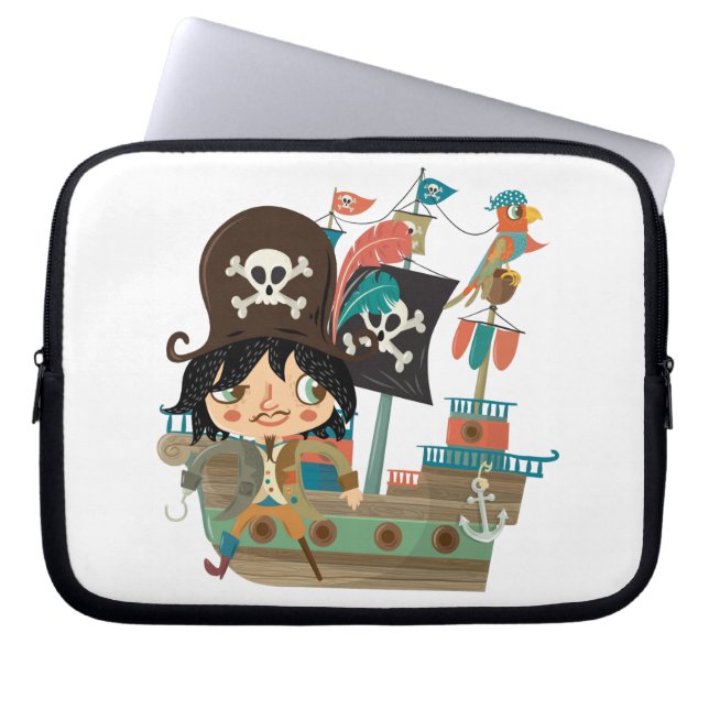 Funda Para Portátil Pirata y barco pirata (Frente)