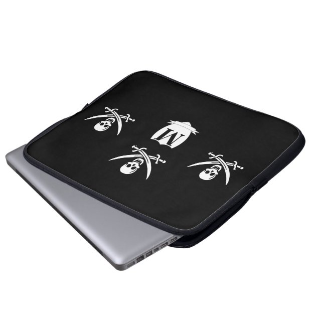 Funda Para Portátil Pirata y monograma (Inferior anverso)