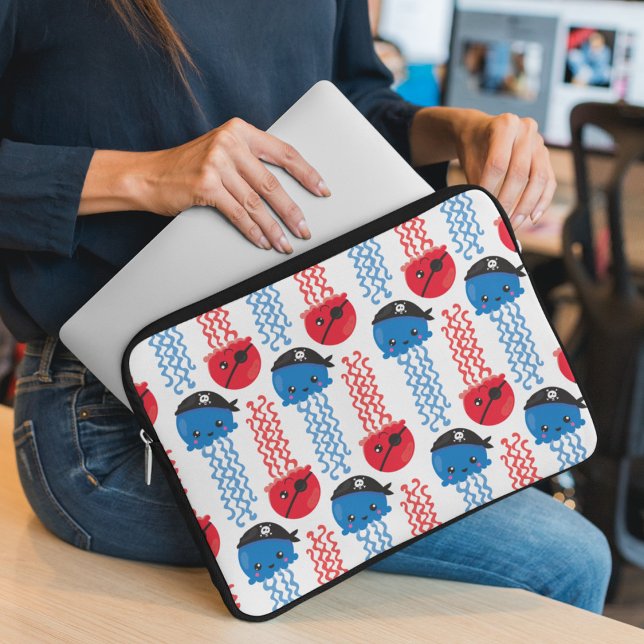 Funda Para Portátil Pirate Jellyfish, Patrón de medusas, animales mari (Subido por el creador)