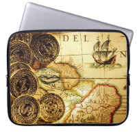 Pirates Gold Treasure Map Sleeve portátil