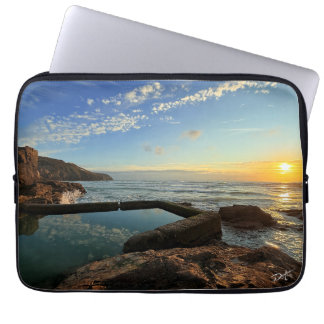 Funda Para Portátil Piscina Perranporth Beach al atardecer