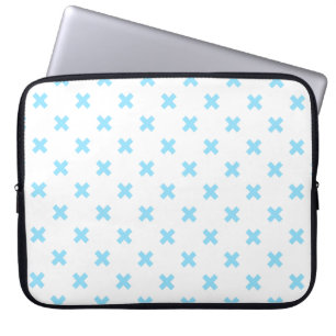 Funda Para Portátil Pisos cruzados de color azul sobre blanco