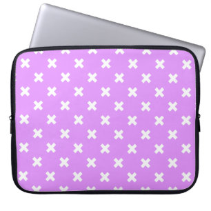 Funda Para Portátil Pisos de cruz blanca sobre lilac