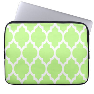 Funda Para Portátil Pistachio Patrón de quatrefol marroquí blanco #4