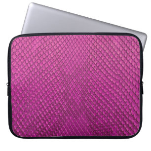 Funda Para Portátil Pithon Rosa: Textura de la piel de serpiente.