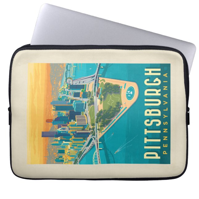 Funda Para Portátil Pittsburgh, PA | Vista de ojos de pájaro (Frente)