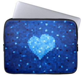 Funda Para Portátil Pixel Art Blue Heart Retro Gamer Amor