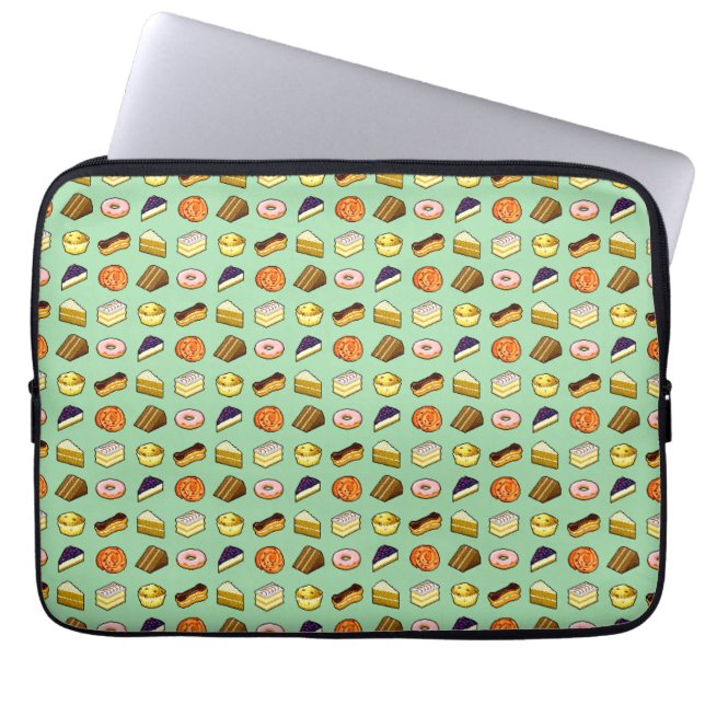 Funda Para Portátil Pixel Art Delicious Cakes Pattiserie Pattern (Frente)