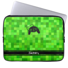 Funda Para Portátil Píxeles de juego verde | Personalizado