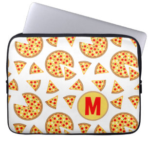 Funda Para Portátil Pizza divertida Guay patrón blanco Monograma