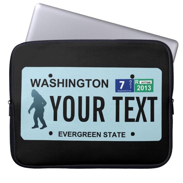 Funda Para Portátil Placa de licencia de Washington Sasquatch (Frente)