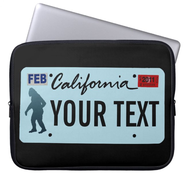 Funda Para Portátil Placa de licencia Sasquatch de California (Frente)