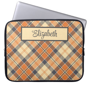 Funda Para Portátil Placa diagonal - Naranja, color negro personalizad