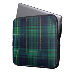 Funda Para Portátil Placa Tartán verde y azul