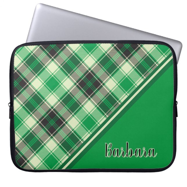 Funda Para Portátil Placa verde y negra personalizado (Frente)