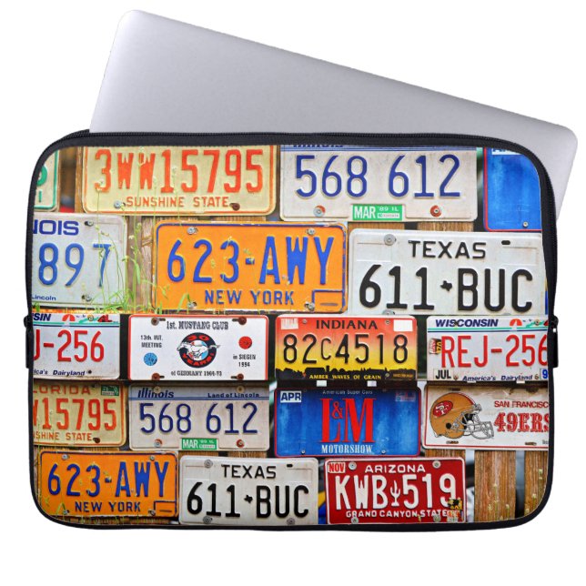 Funda Para Portátil Placas de licencias antiguas (Frente)