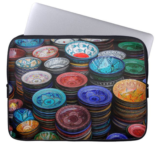 Funda Para Portátil Placas marroquíes en el mercado (Frente)