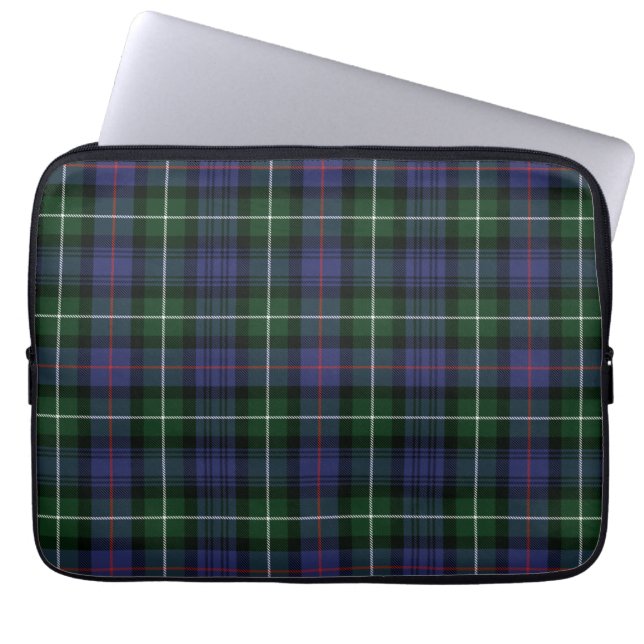 Funda Para Portátil Plaid Clan MacKenzie Purple Green Gray Tartán (Frente)
