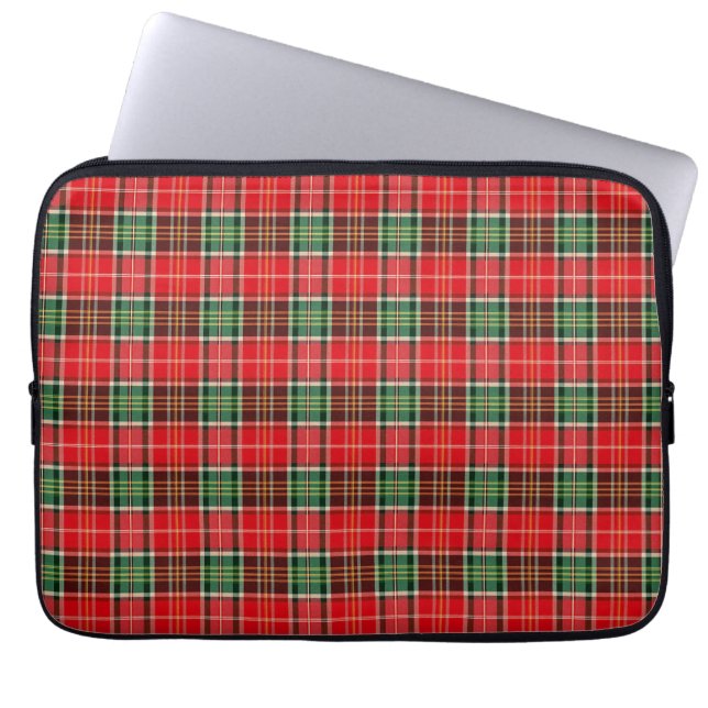 Funda Para Portátil Plaid de Navidad Tradicional (Frente)