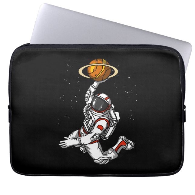 Funda Para Portátil Planeta espacial astronauta de baloncesto cósmico (Frente)
