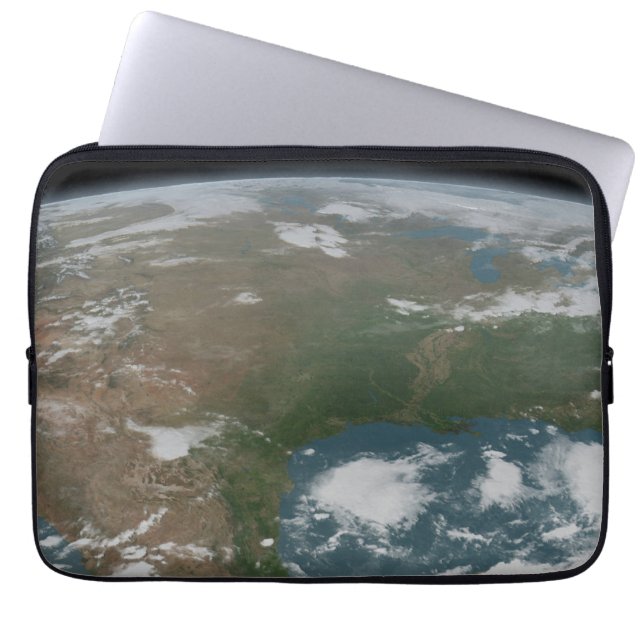 Funda Para Portátil Planeta Panorámico Tierra Y Estados Unidos. 2 (Frente)