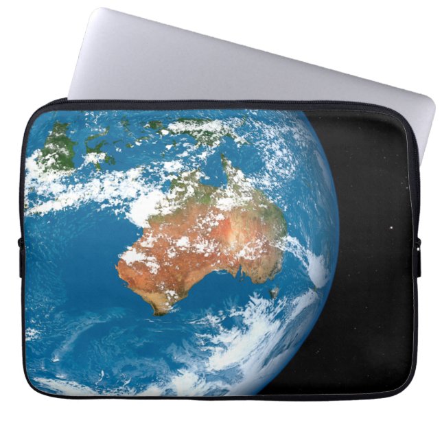 Funda Para Portátil Planeta Tierra Mostrando Nubes Sobre Australia. (Frente)